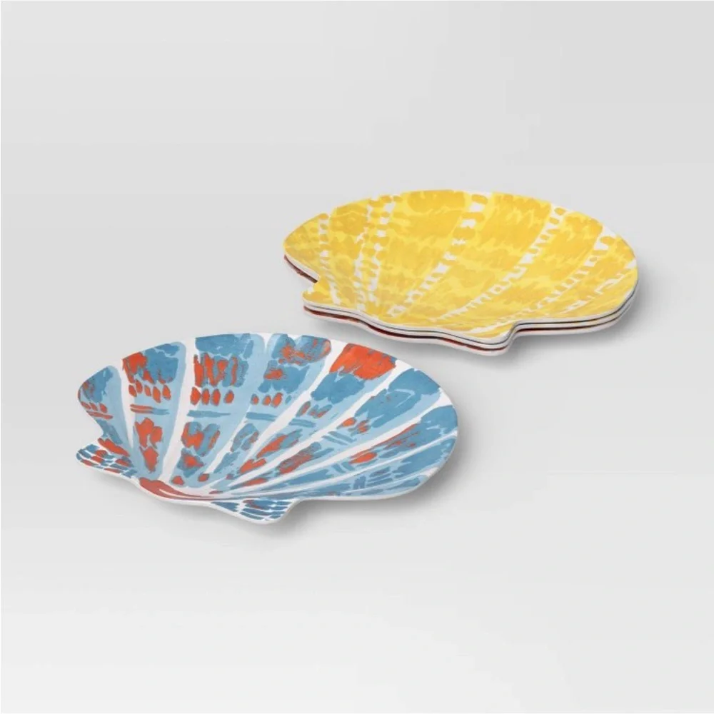 Coastal 4-Pack Melamine Shells Appetizer Plates - Threshold